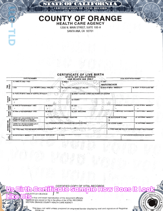 US Birth Certificate Sample, How Does It Look Like UTS