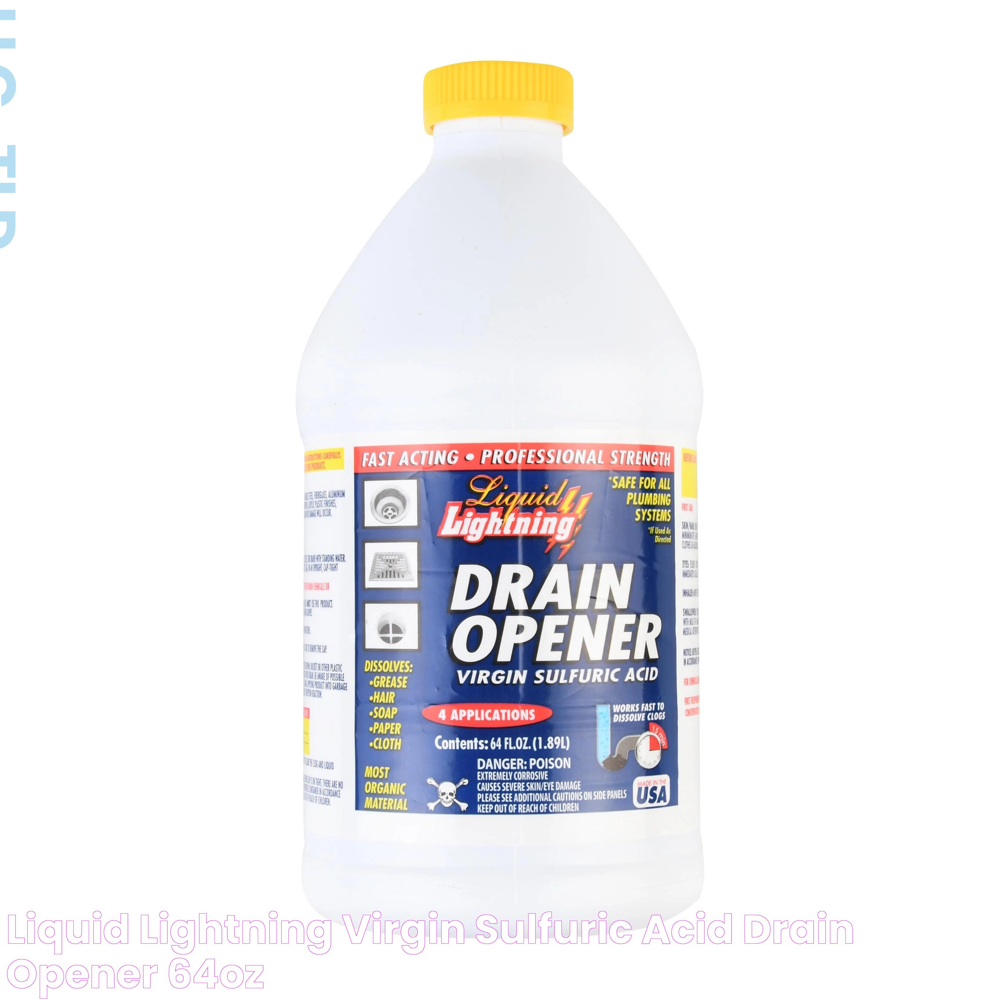 Liquid Lightning Virgin Sulfuric Acid Drain Opener, 64oz