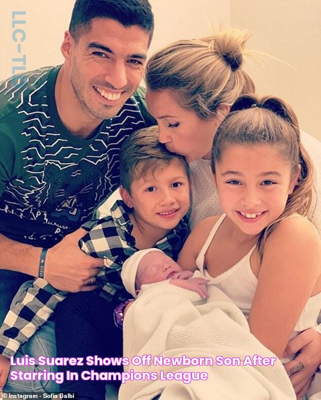 Luis Suarez shows off newborn son after starring in Champions League