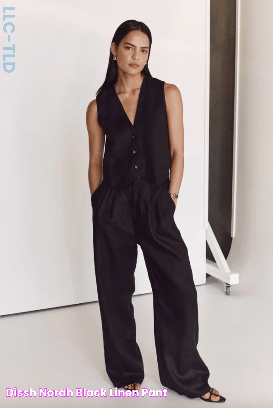 Dissh + Norah Black Linen Pant