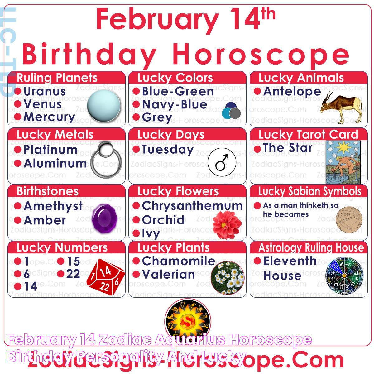 February 14 Zodiac (Aquarius) Horoscope Birthday Personality and Lucky