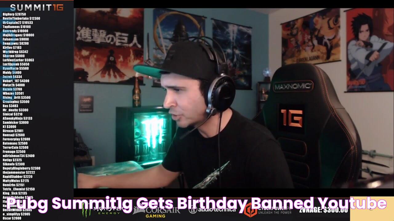 PUBG Summit1G gets Birthday banned YouTube