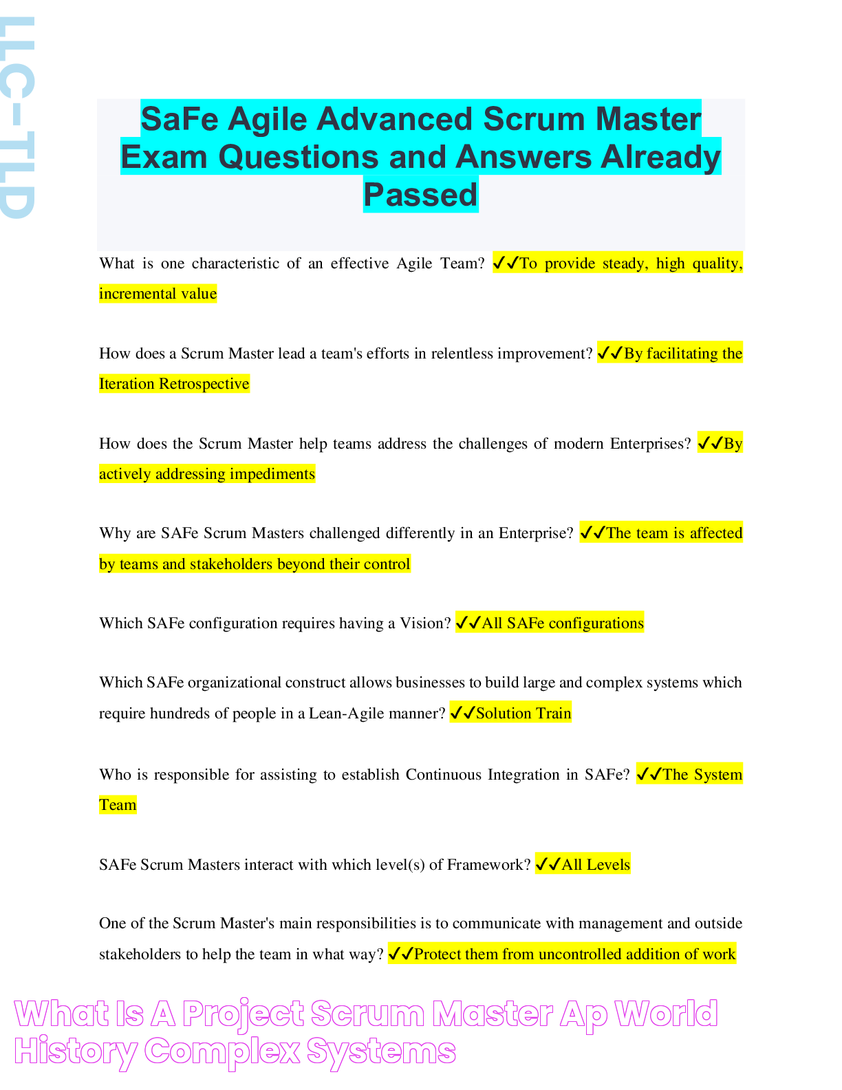 What Is A Project, Scrum Master, Ap World History, Complex Systems