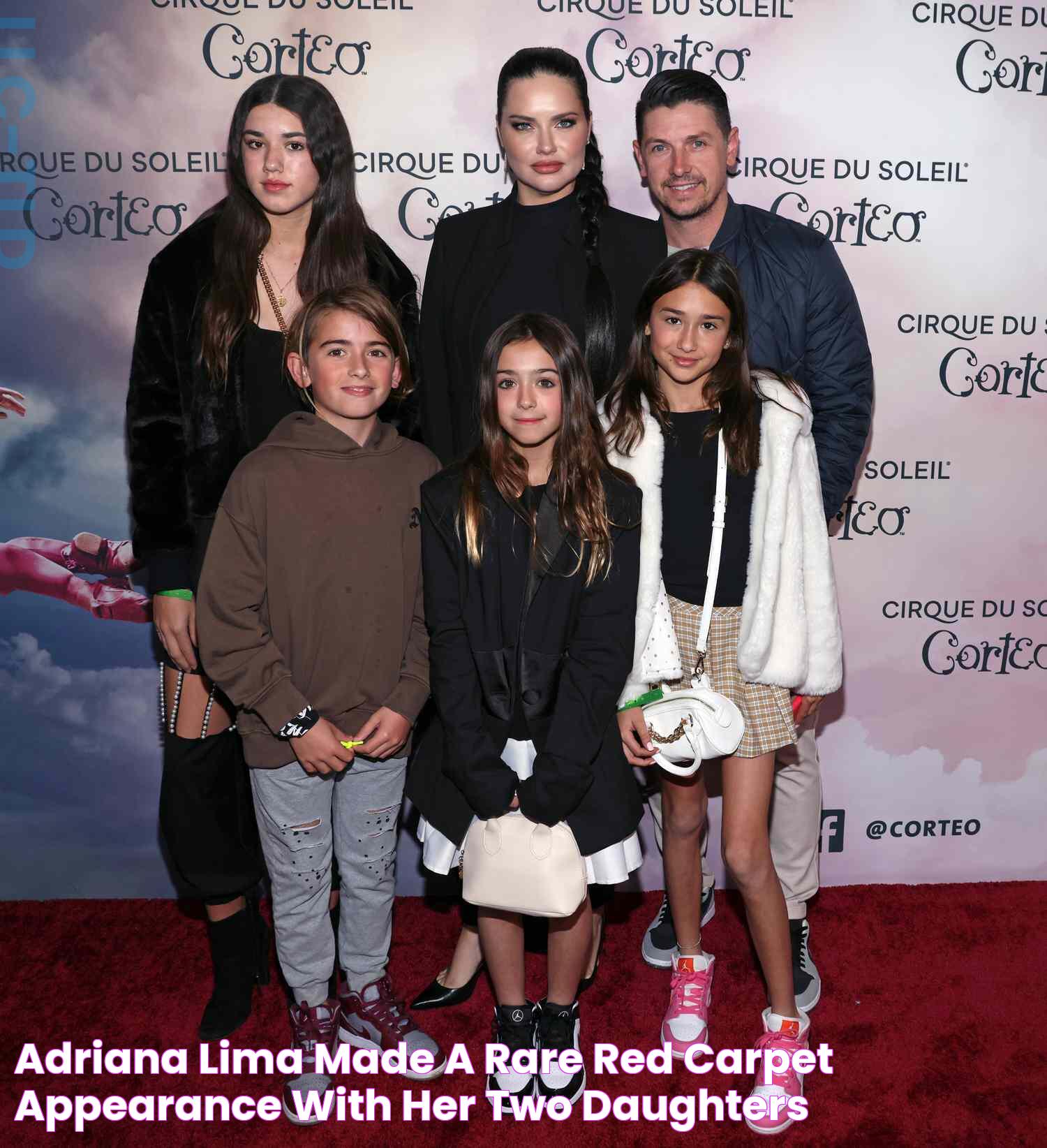 Adriana Lima Made a Rare Red Carpet Appearance With Her Two Daughters