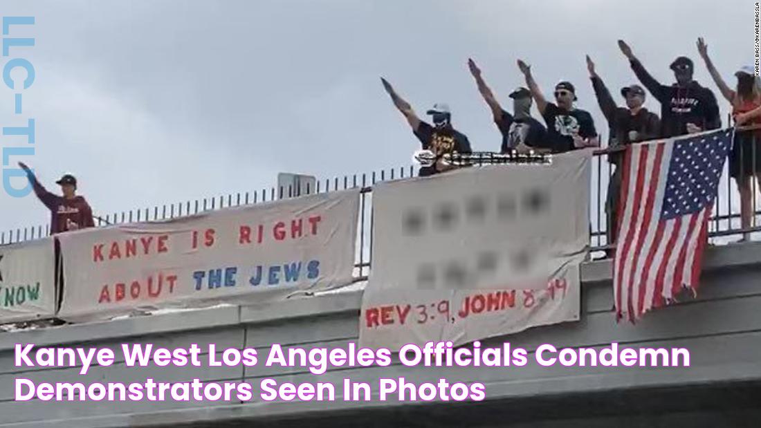 Kanye West Los Angeles officials condemn demonstrators seen in photos