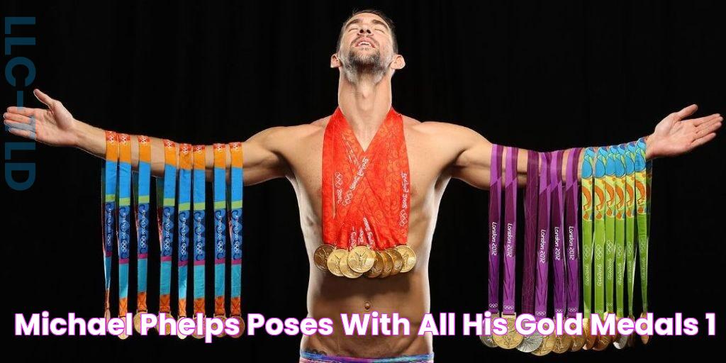 Michael Phelps Poses With All His Gold Medals