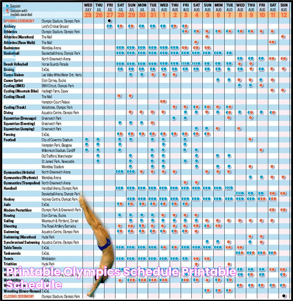 Printable Olympics Schedule Printable Schedule