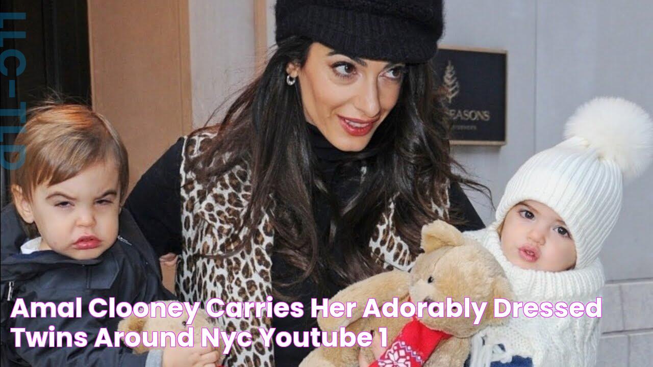 Amal Clooney Carries Her Adorably Dressed Twins Around NYC YouTube