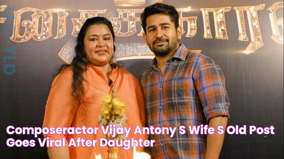 Composeractor Vijay Antony's wife's old post goes viral after daughter