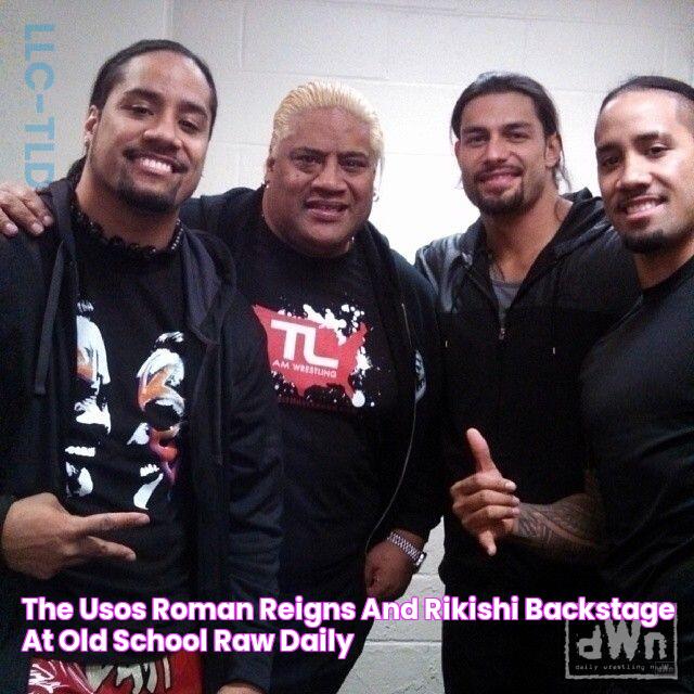 The Usos, Roman Reigns and Rikishi Backstage at Old School RAW Daily