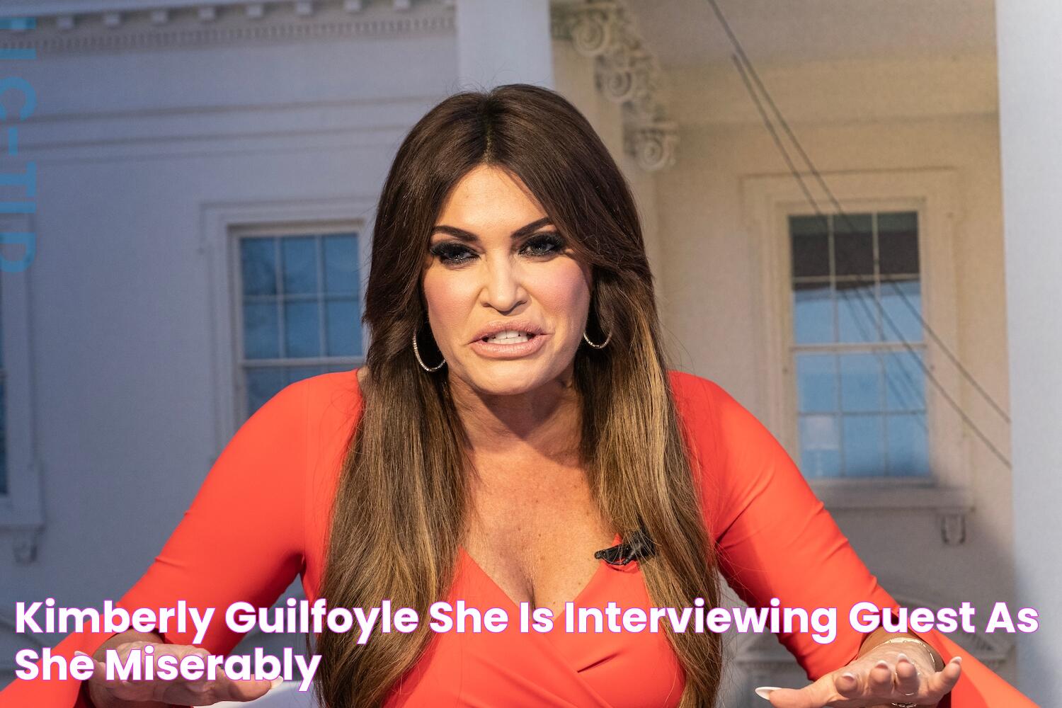 Kimberly Guilfoyle she is interviewing guest as she miserably