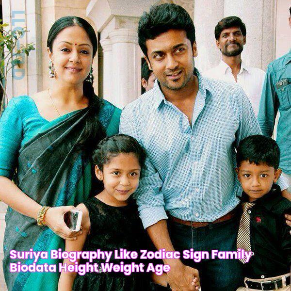 Suriya Biography like Zodiac Sign, Family, Biodata, Height, Weight, Age